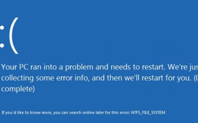Corregir el error NTFS_FILE_SYSTEM